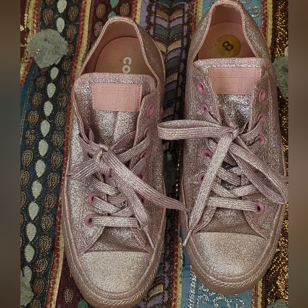 Pink Glitter Converse